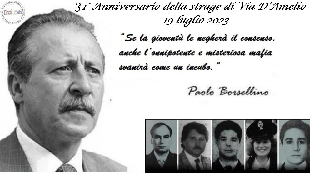 Locandina 31 Anniversario strage Via DAmelio 2023